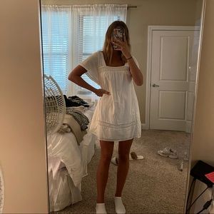 Square neck smocked dress
